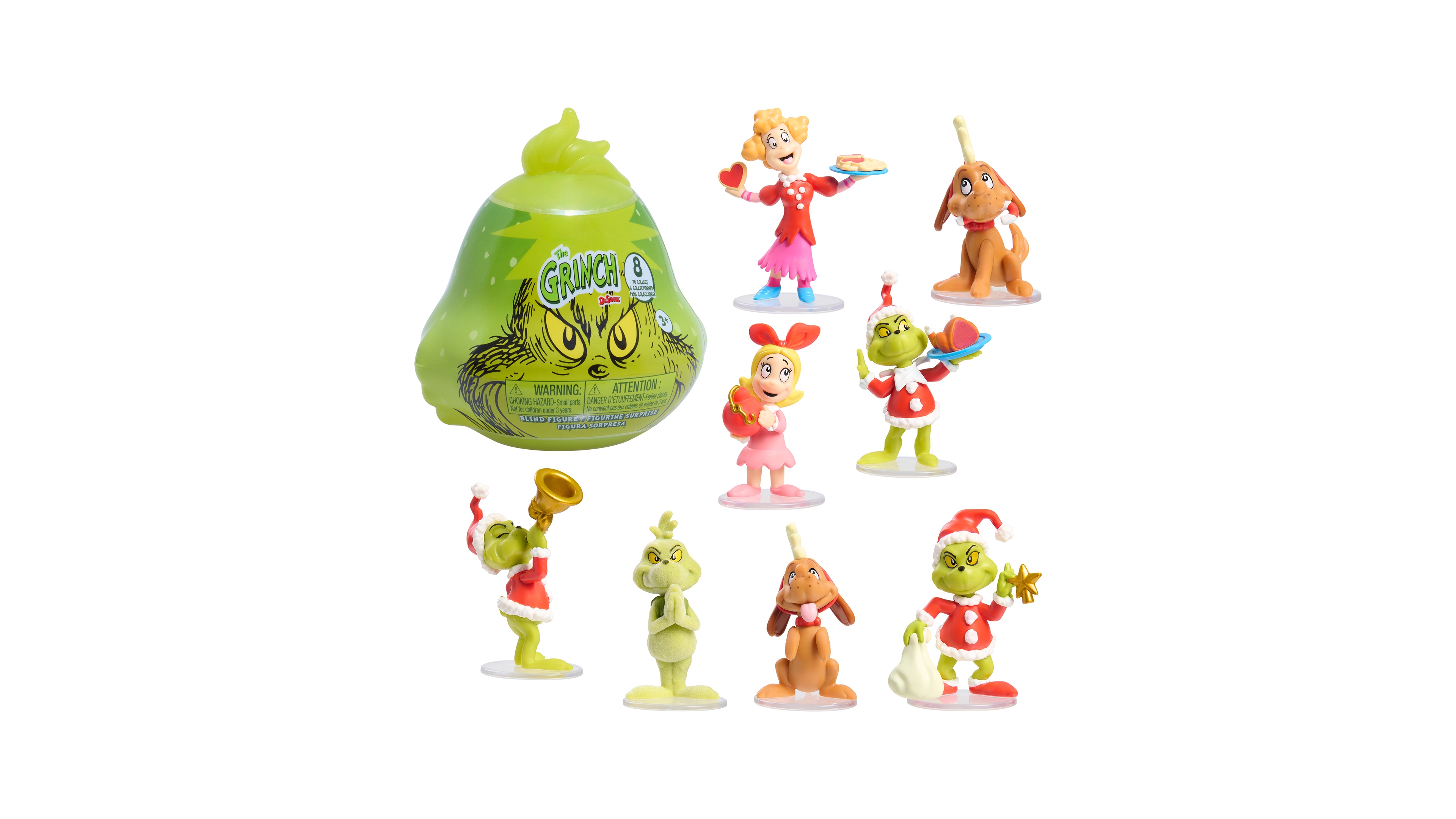 Dr. Seuss Grinch 8-Piece Collectible Figure Set, Ages 3+