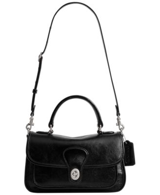 Metropolitan Small Glazed Grain Leather Satchel Crossbody Bag