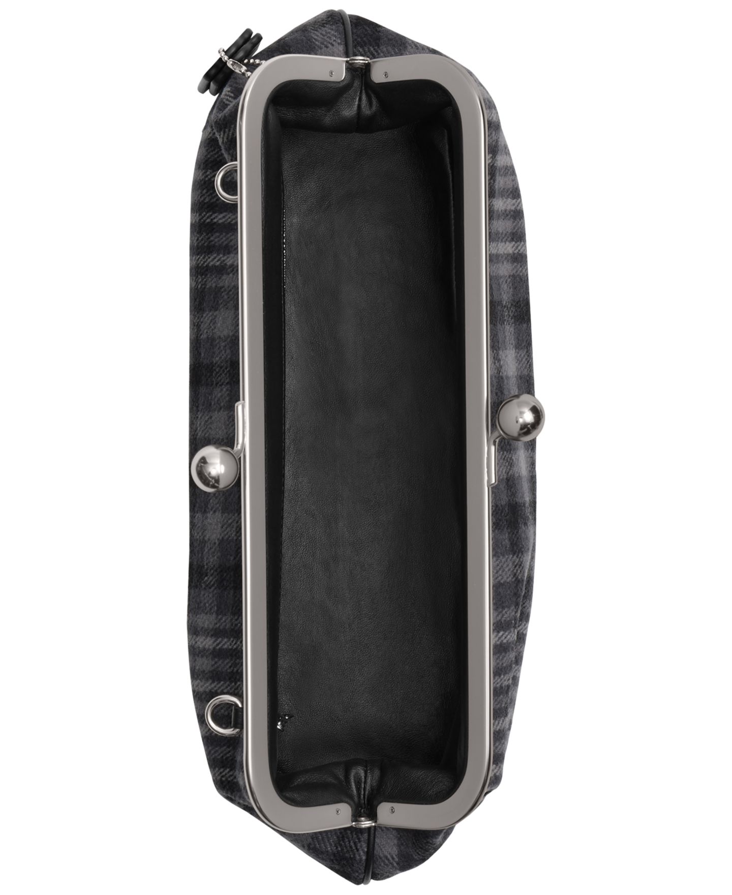 Женская сумка на плечо Coach Kiss-Lock 30 с каркасом в клетку, малая, цвет: Серый разноцветный — фото 6