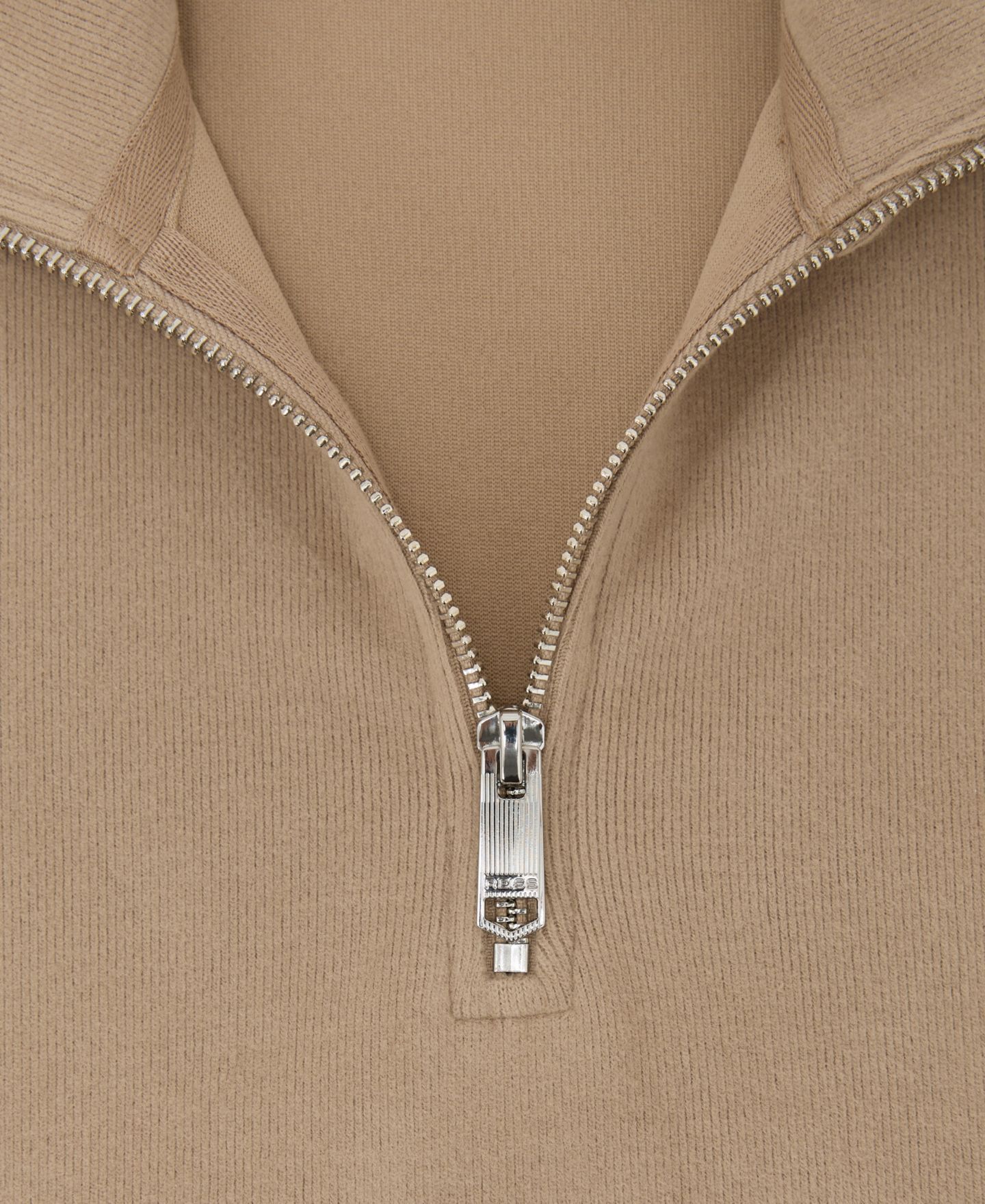 Мужской свитер REISS Bossa Funnel Neck Cotton-Blend Half-Zip Pullover, цвет: Верблюжий коричневый — фото 4