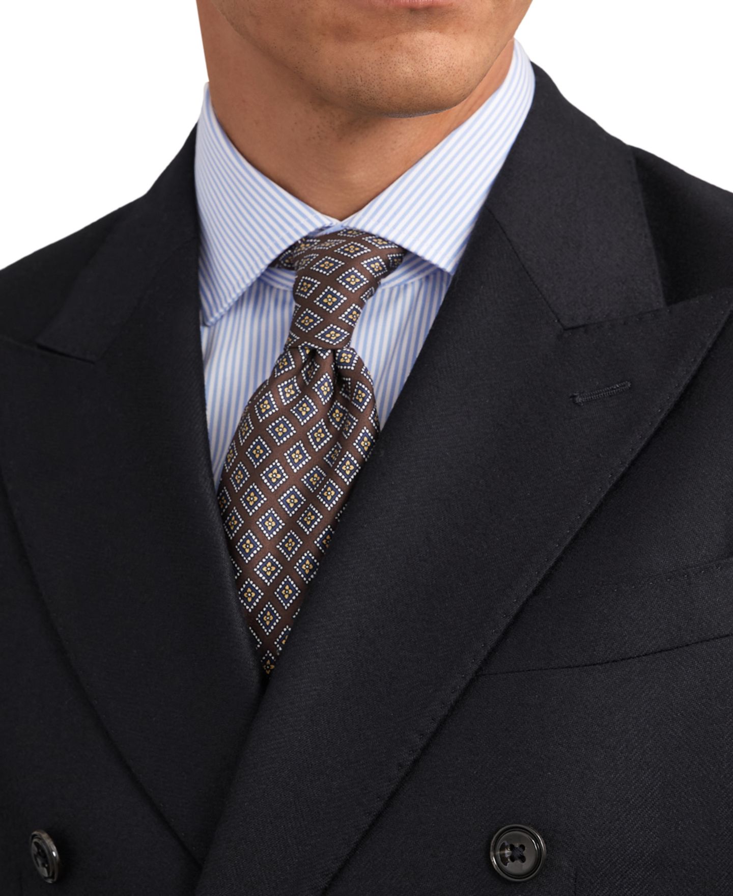 Мужской пиджак REISS Muse Double-Breasted Tailored-Fit Wool Blazer, цвет: Тёмно-синий — фото 4