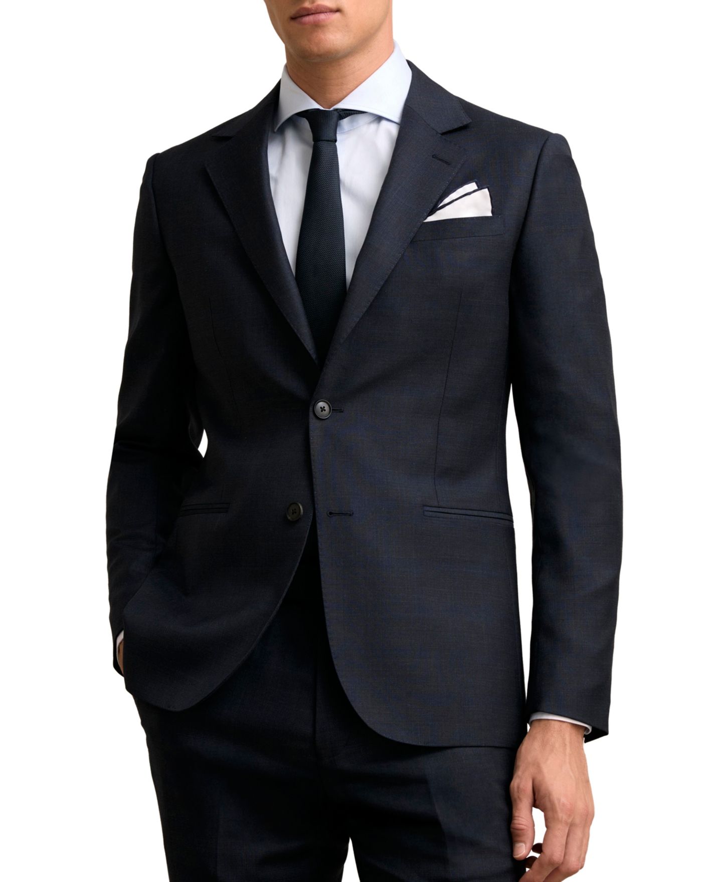 Мужской пиджак REISS Seminar Wool Single-Breasted Tailored-Fit Blazer, цвет: Тёмно-синий — фото 1