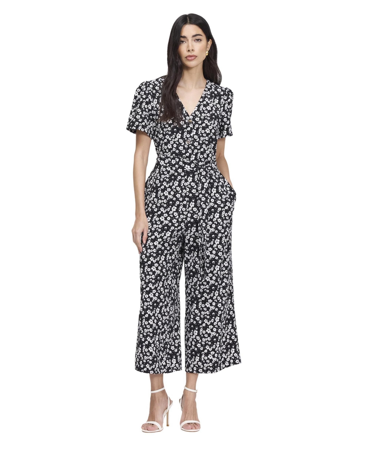 Finery London Women's Uma Cropped Wide Leg Jumpsuit