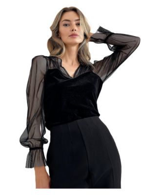 Women's Cindy Velvet Sheer Top