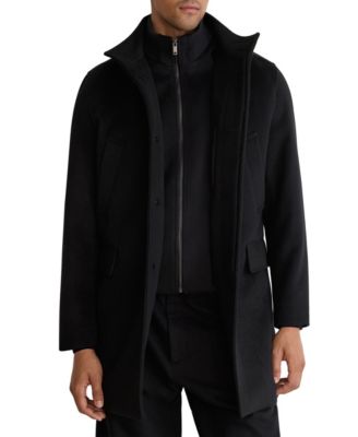 Men's Fossil Wool-Blend Removable Gilet Insert Coat