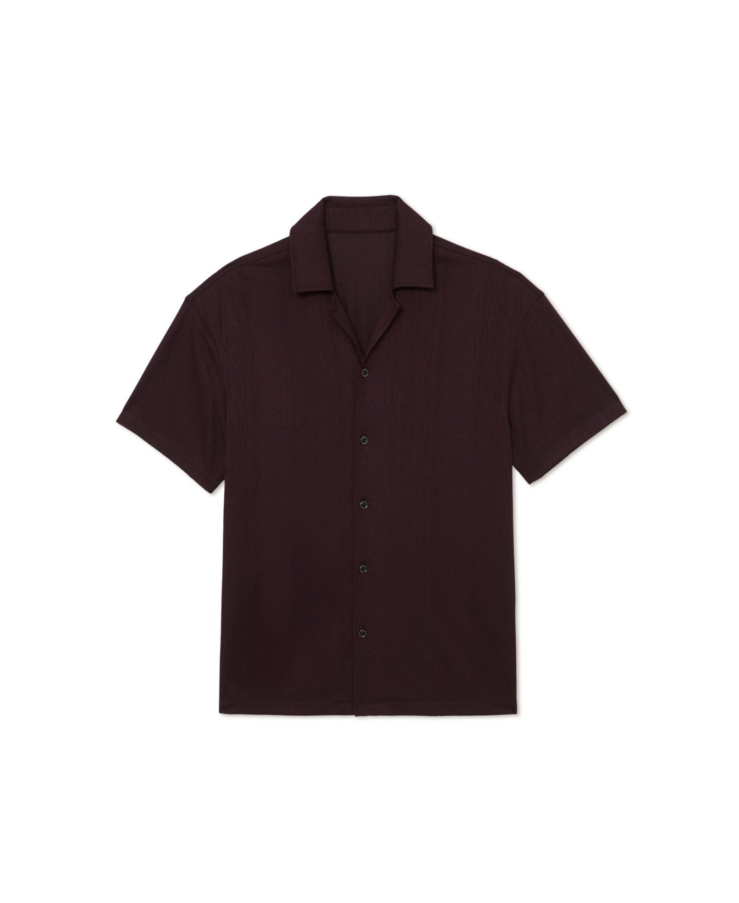 Мужская рубашка REISS Ando Jacquard-Stripe Cuban-Collar, цвет: Вишнёвый красный — фото 2