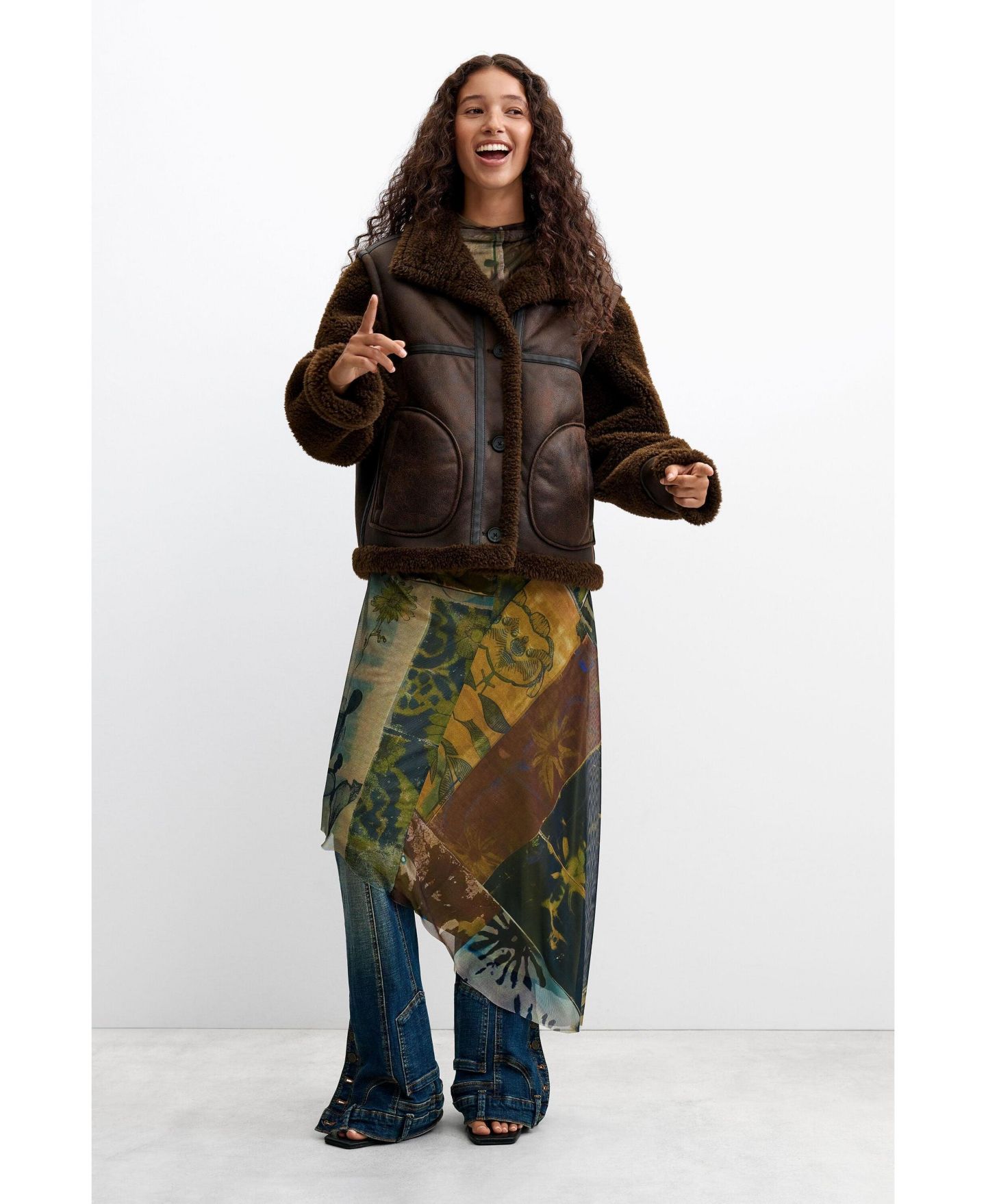 Женское пальто Desigual Double-face detachable, цвет: Коричневый — фото 5