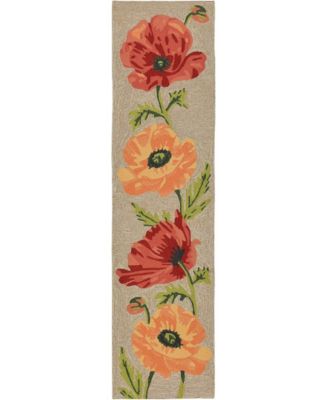 Ravella 2272 Icelandic Poppies Ivory/Cream 2' x 8' Indoor, Outdoor Runner Area Rug