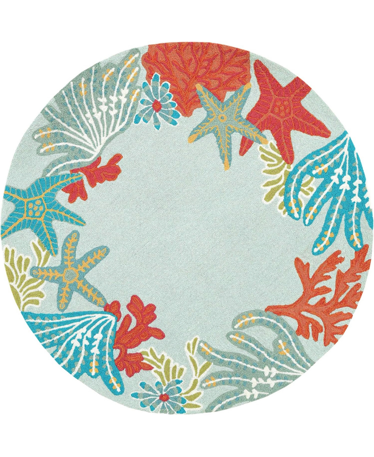 Liora Manne' Ravella 2256 Ocean Scene Blue 5' Indoor/Outdoor Round Area Rug