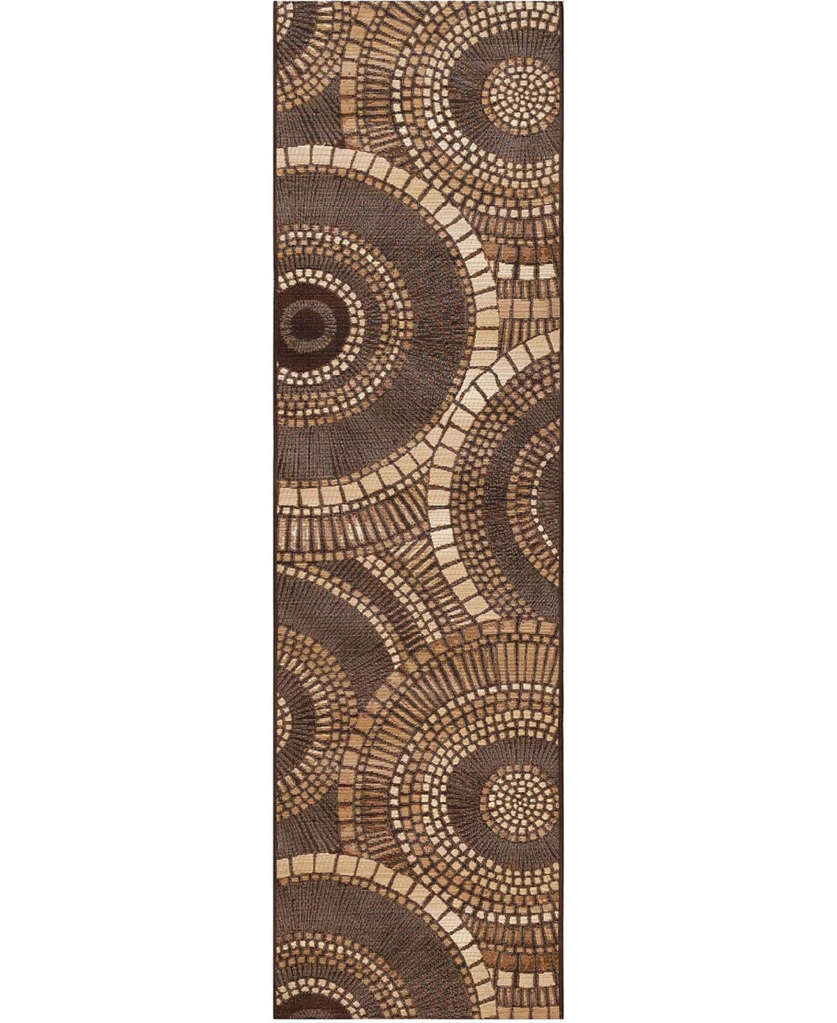 Liora Manne' Marina 8035 Circles 1'11" x 7'6" Indoor/Outdoor Runner Area Rug