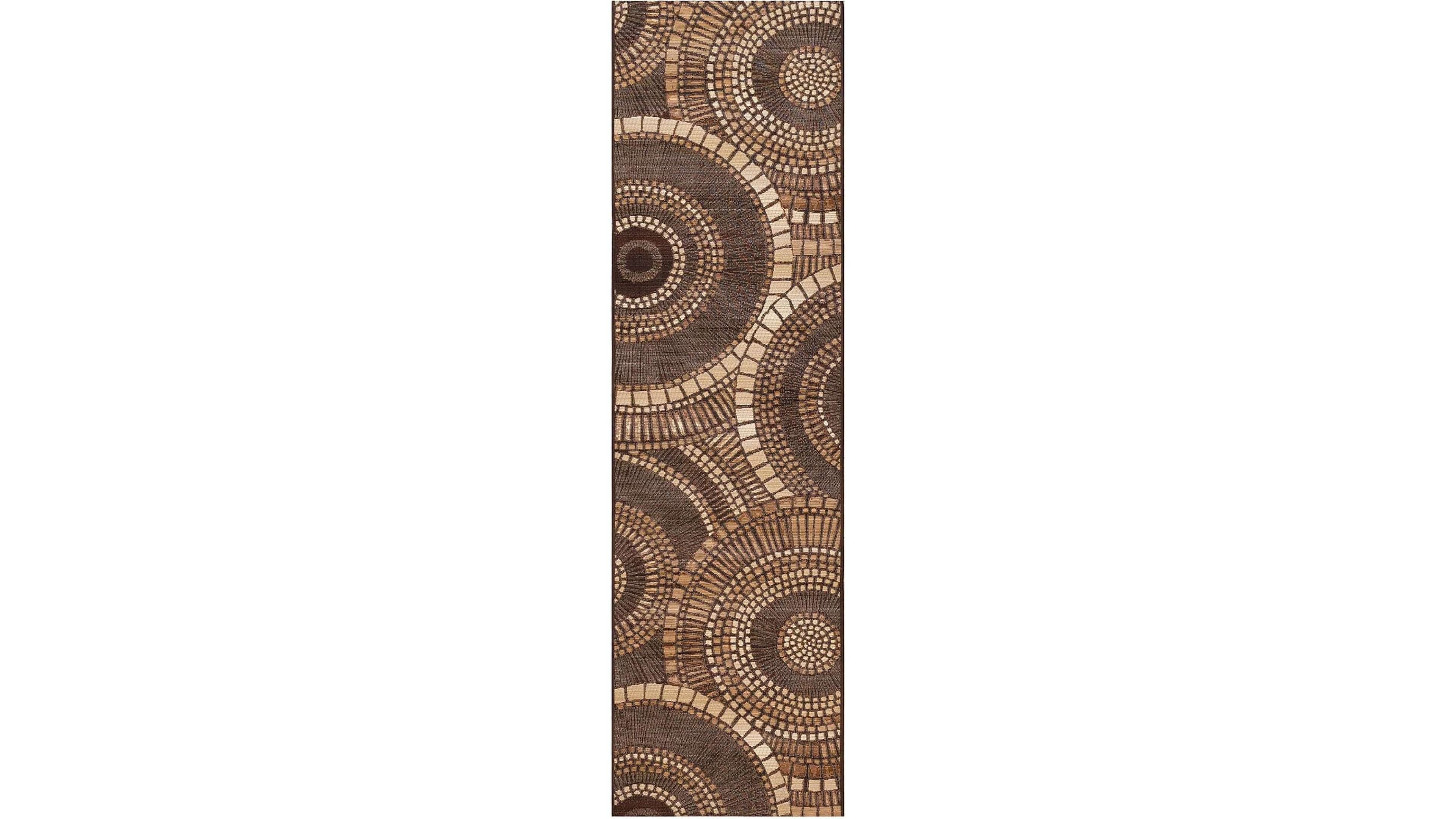 Liora Manne' Marina 8035 Circles 1'11" x 7'6" Indoor/Outdoor Runner Area Rug