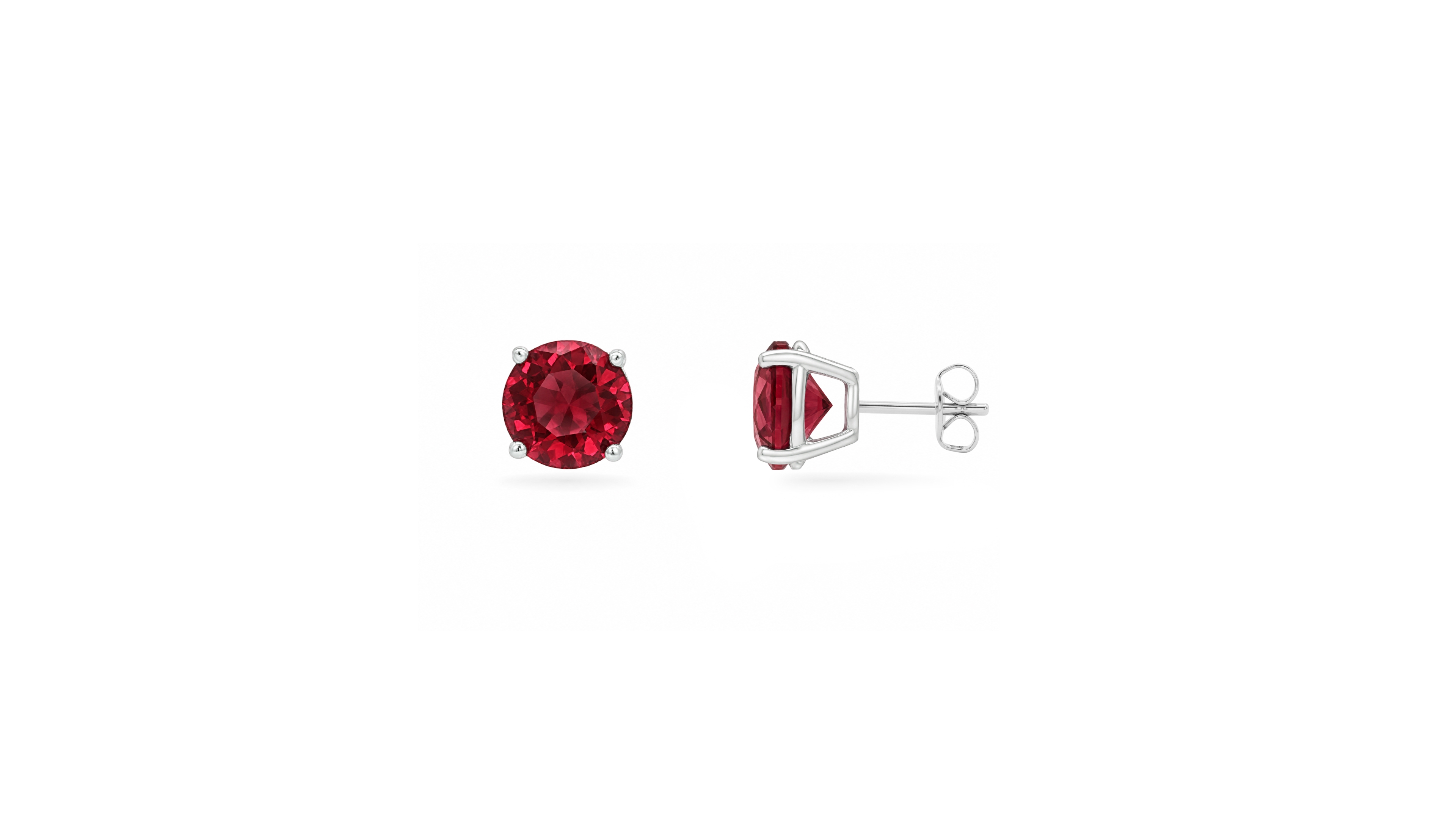 Giani Bernini Sterling Silver Garnet Cubic Zirconia Round Stud Earrings