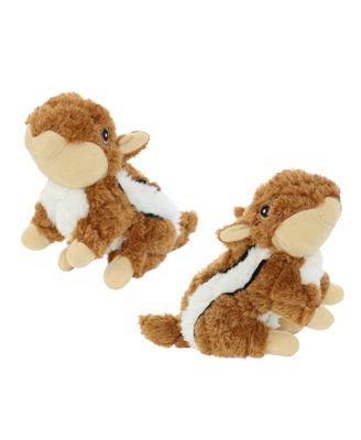 Jr Nature Chipmunk 2 Pack, Durable Plush Squeaky Dog Toy