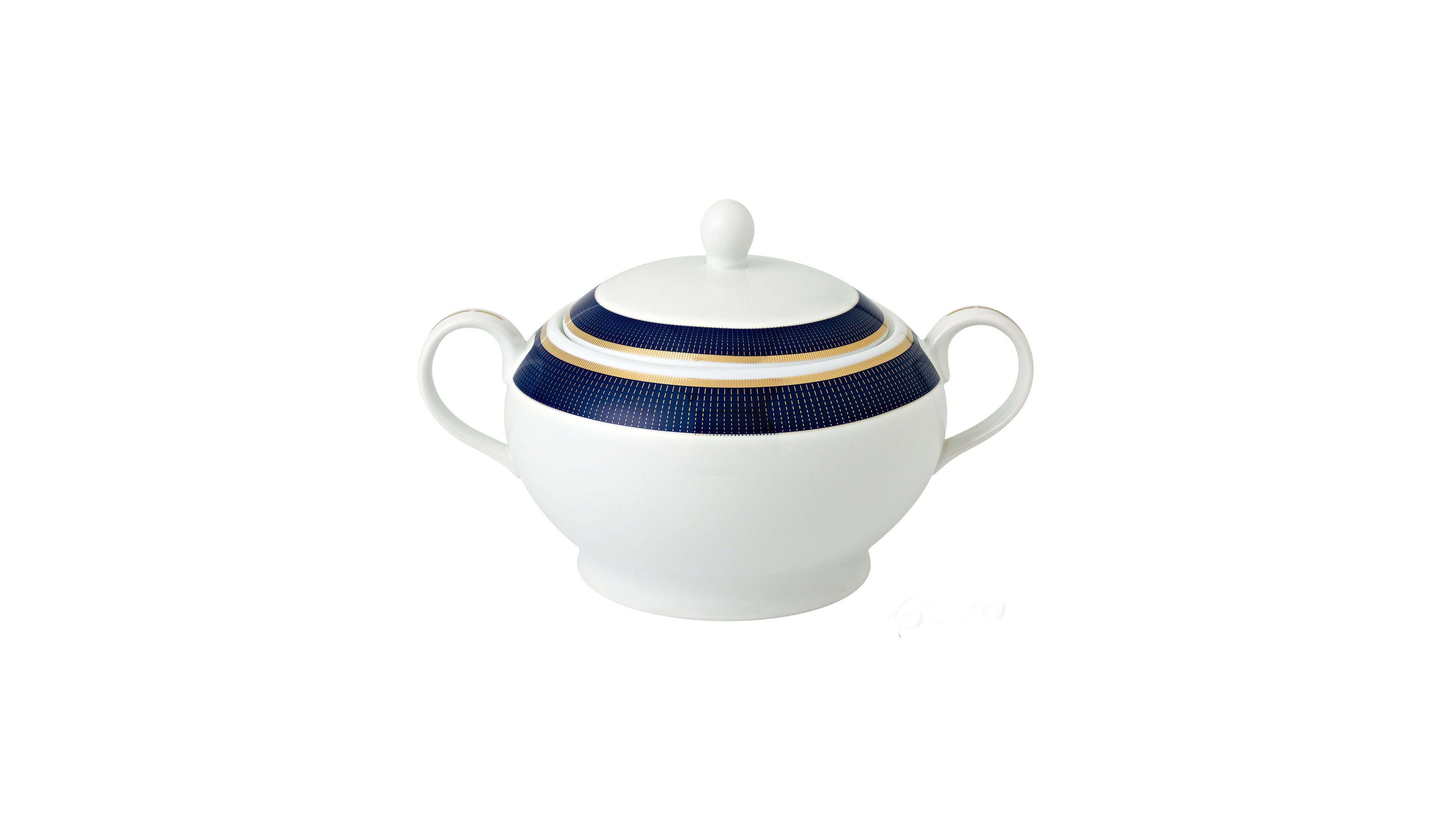 Lorren Home Trends La Luna Collection New Bone China Soup Tureen and Lid, Midnight Design
