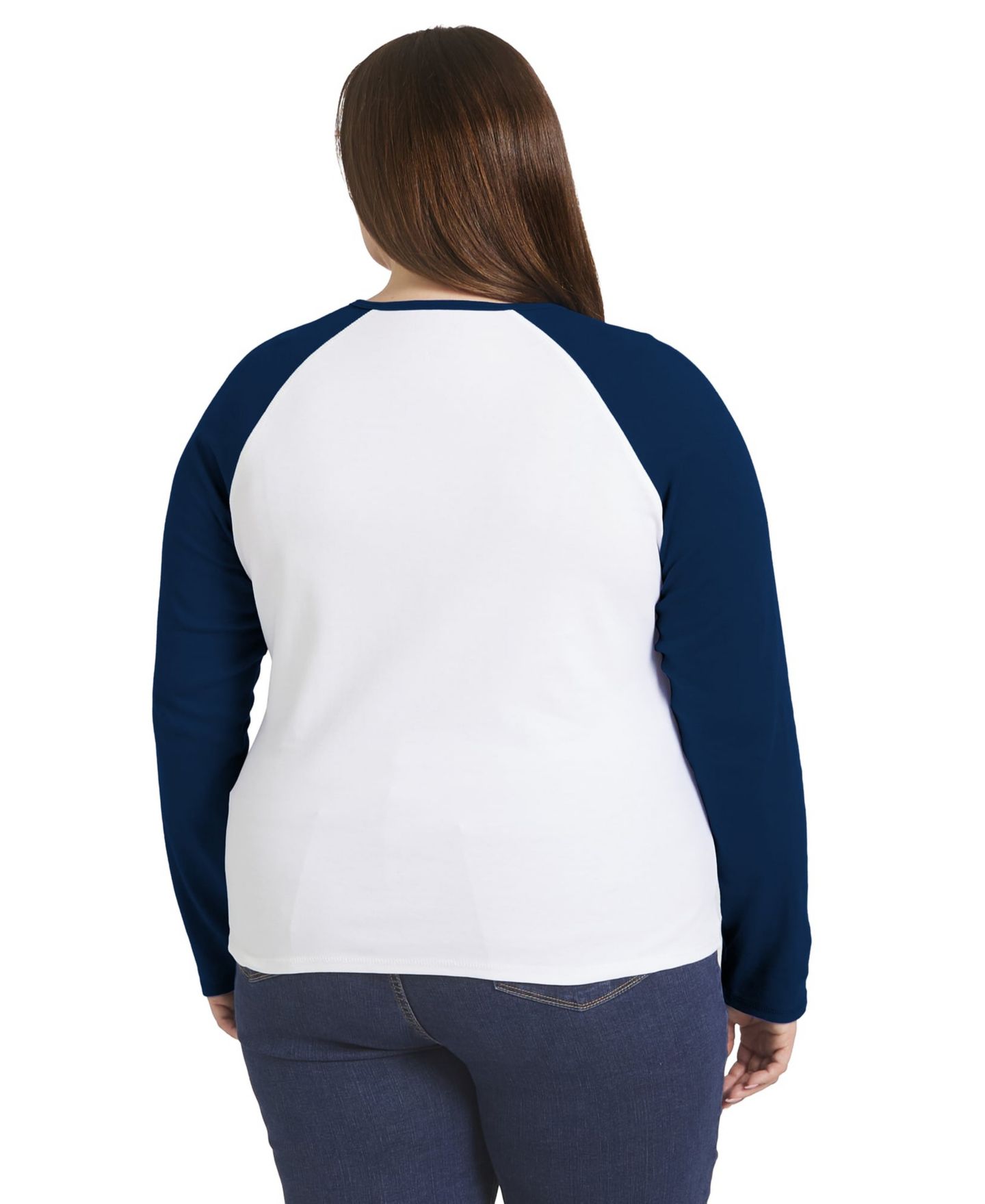 Женская футболка WEAR by Erin Andrews White/College Navy Seattle Seahawks Plus Size Henley Long Sleeve Raglan — фото 3
