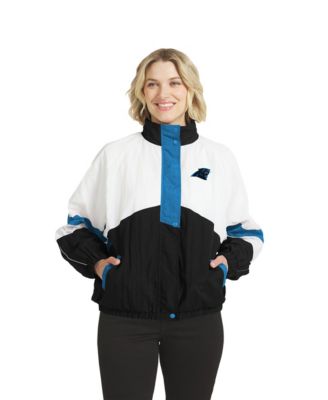 Women's Carolina Panthers Hooded Full-Zip Mock Neck Windbreaker Jacket