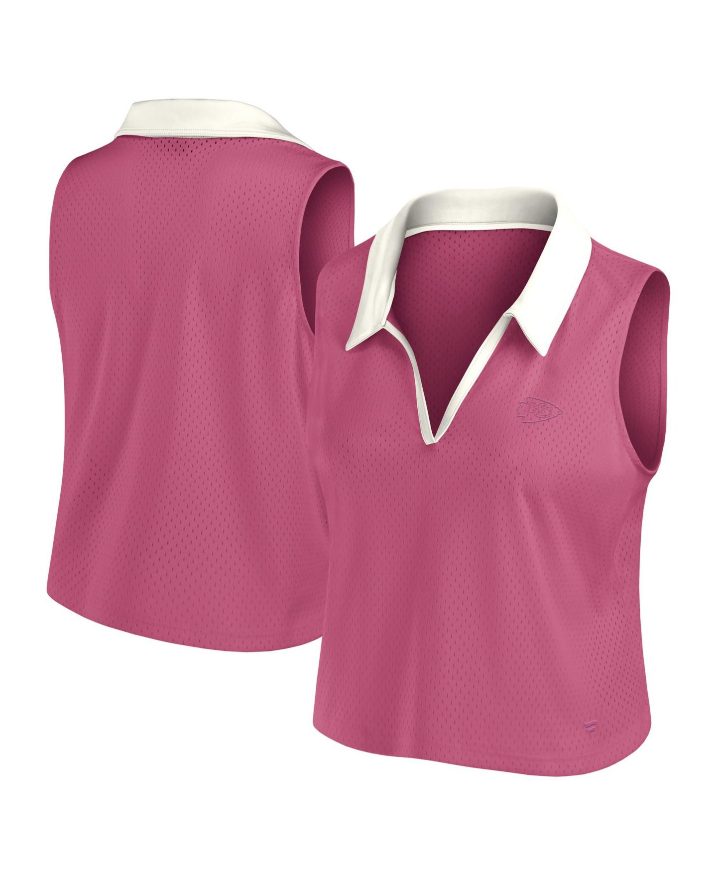 Женский топ Fanatics Pink Kansas City Chiefs Studio Wellness V-Neck — фото 1