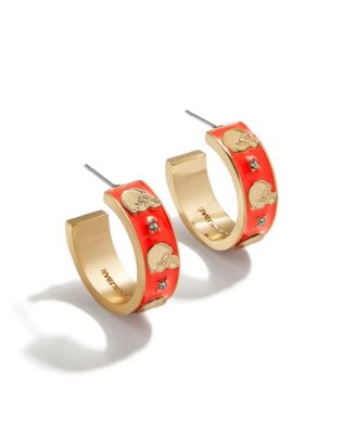 x BaubleBar Cleveland Browns Enamel Hoop Earrings