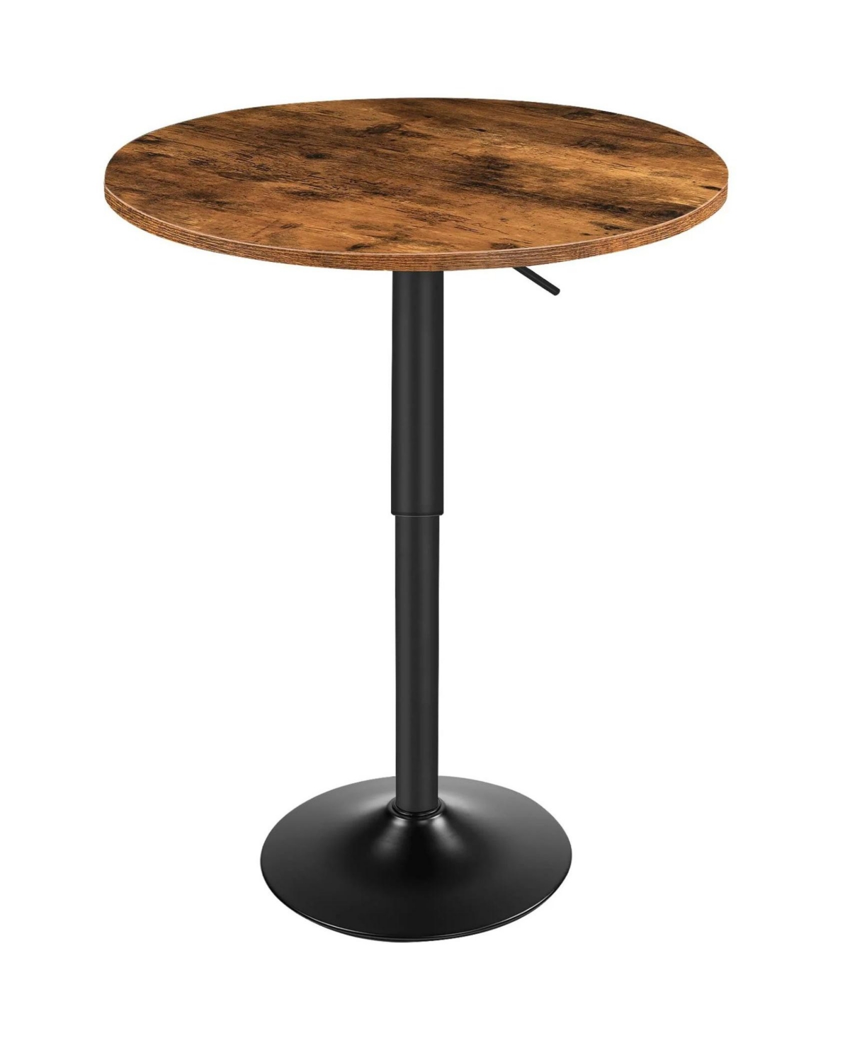 Slickblue Round Height Adjustable Bar Table with Heavy Duty Base for Home and Dining - Brown