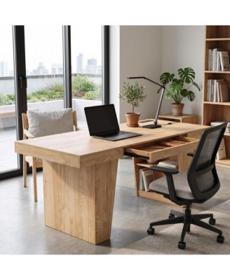 70" Executive Desk, Large Home Office Computer Desk with 4 Storage Shelves