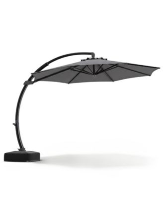 11 FT Cantilever Patio Umbrella with Base 360-Degree Rotation and Tilt Adjustment