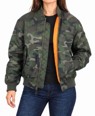 Women's Spire By Galaxy Antivento Loose Fit Heavyweight MA-1 Flight Bomber Jacket