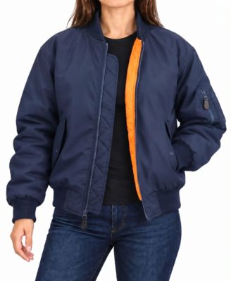 Women's Spire By Galaxy Antivento Loose Fit Heavyweight MA-1 Flight Bomber Jacket