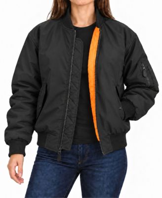 Women's Spire By Galaxy Antivento Loose Fit Heavyweight MA-1 Flight Bomber Jacket