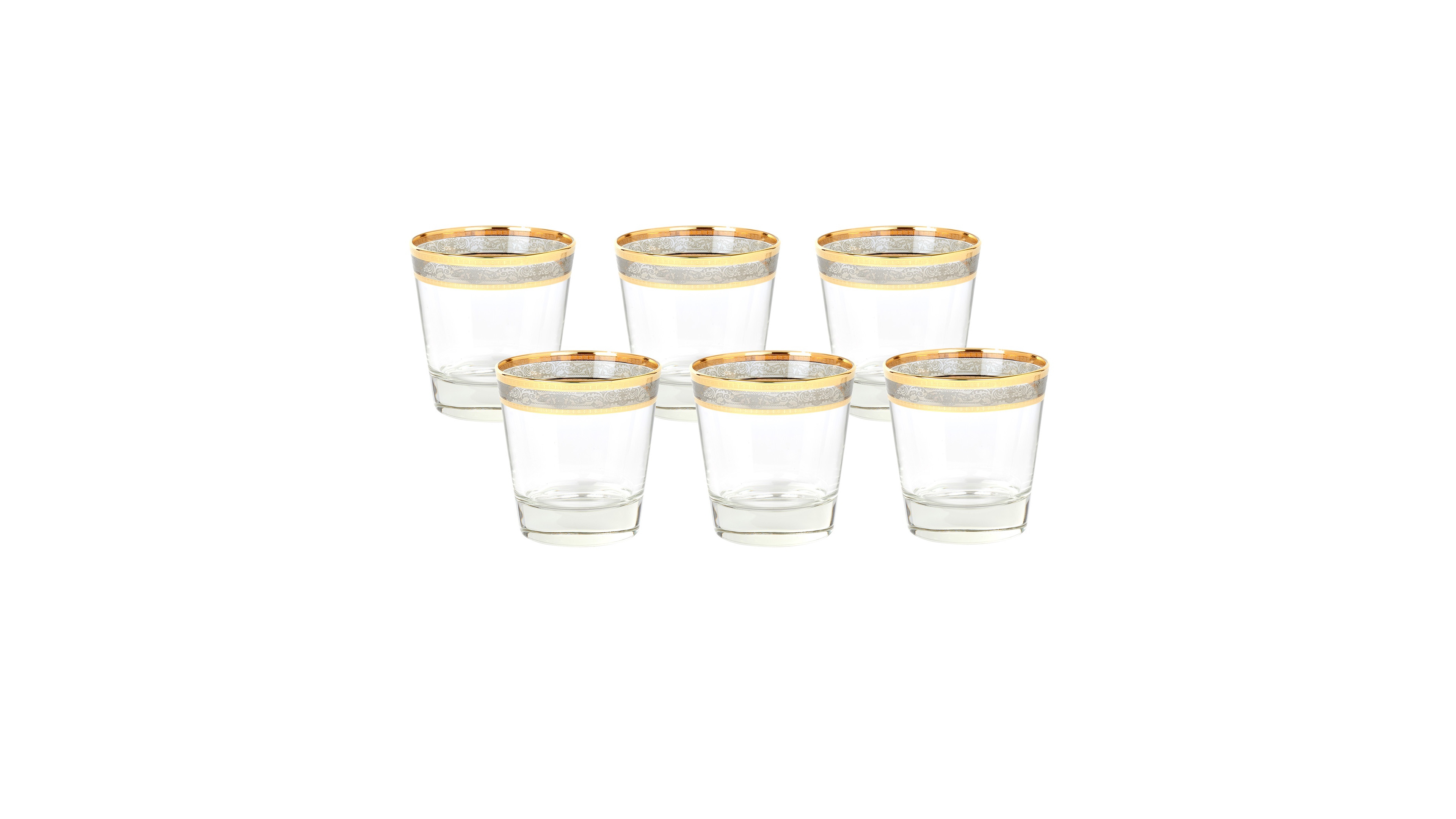 Lorren Home Trends Melania Collection Smoke Double Old Fashion Glasses, Set of 6