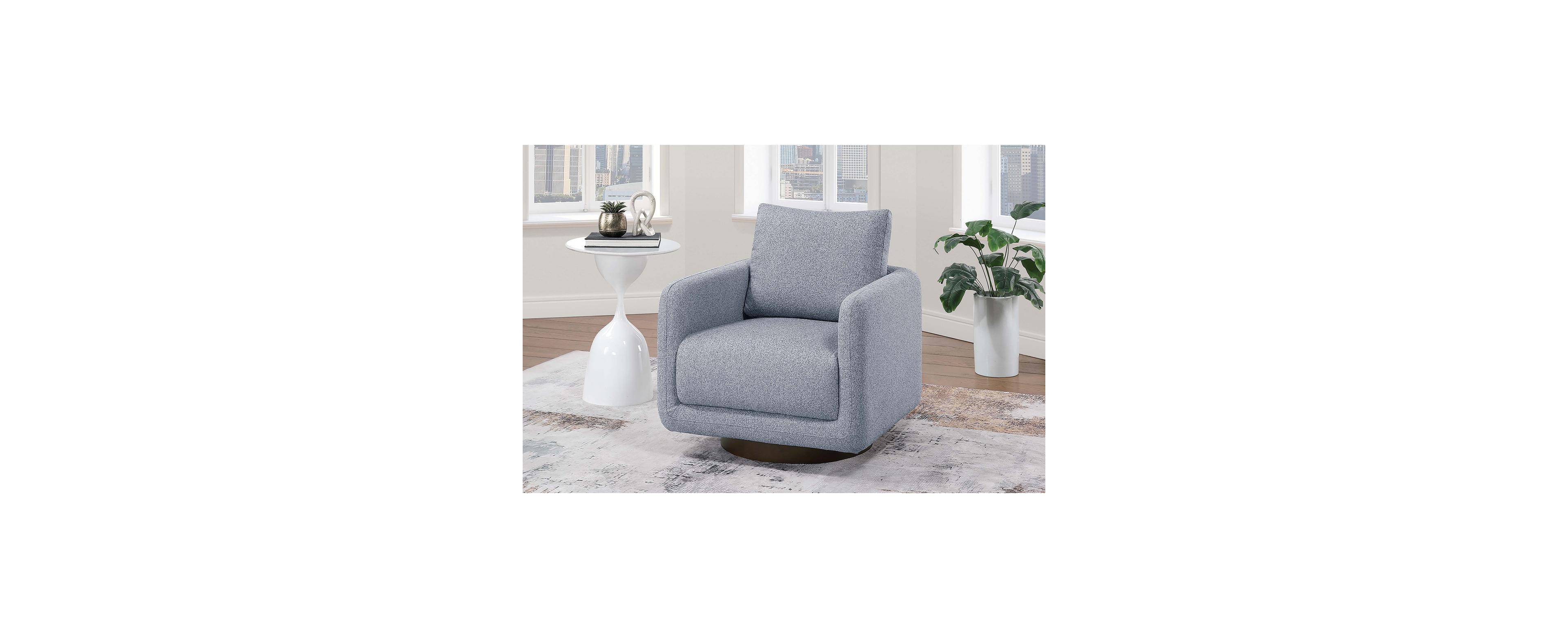 sumyeg 360degree(s) Swivel Accent Chair Modern Low Profile Armchair with Integrated Arms and Supportive Back Pillow