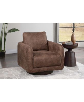 360degree(s) Swivel Accent Chair Modern Low Profile Armchair with Integrated Arms and Supportive Back Pillow