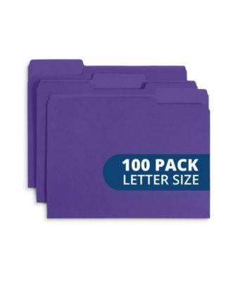 100 File Folders 1/3 Cut Tab Colored for Office Home Classroom
