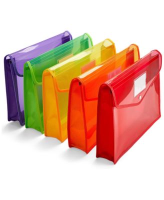Plastic Expandable File Folder Large Capacity Waterproof Document Storage Wallet With Snap Closure