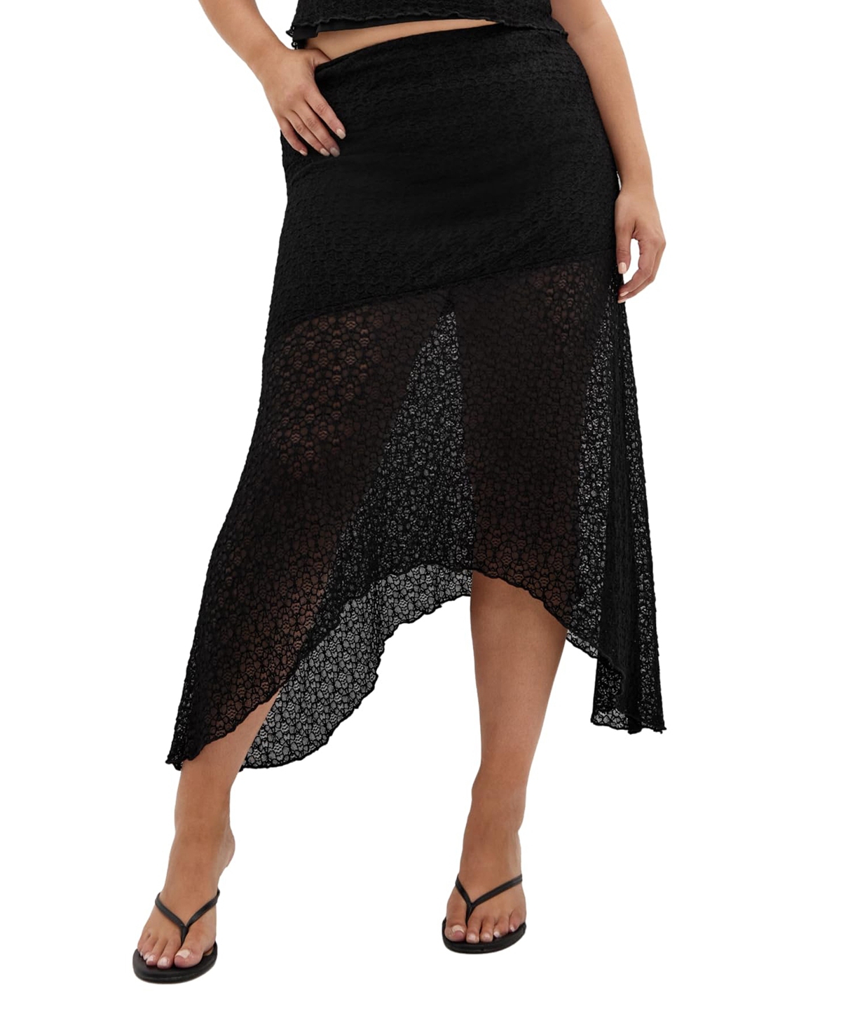 City Chic Women's Brie Lace Knit Skirt