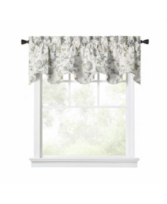 48percentage  Cotton 52percentage Polyester Abigail Traditional Hydrangea Pattern Scallop Window Valance