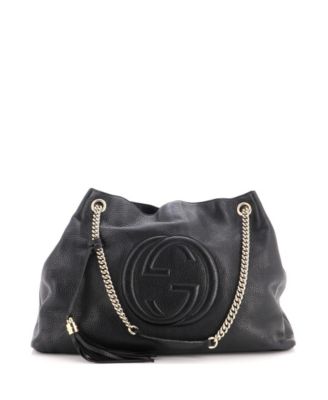 Large Soho Chain Strap Shoulder Bag Leather