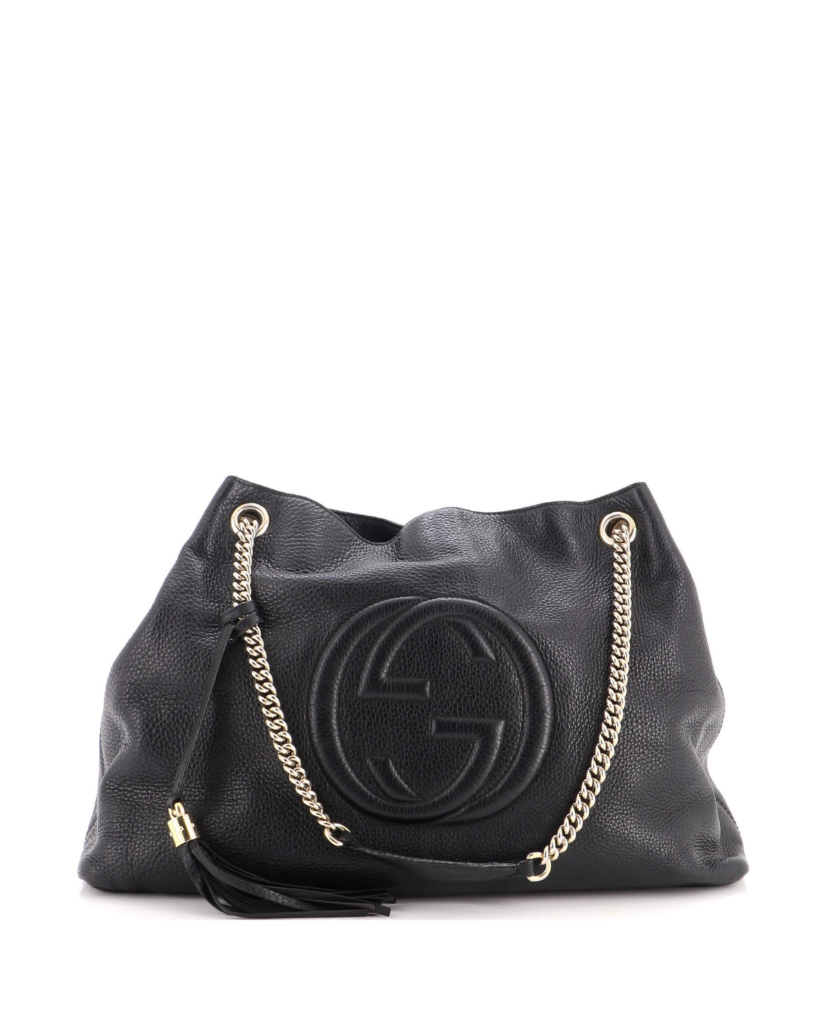 Pre-Owned Gucci Large Soho Chain Strap Shoulder Bag Leather - Black
