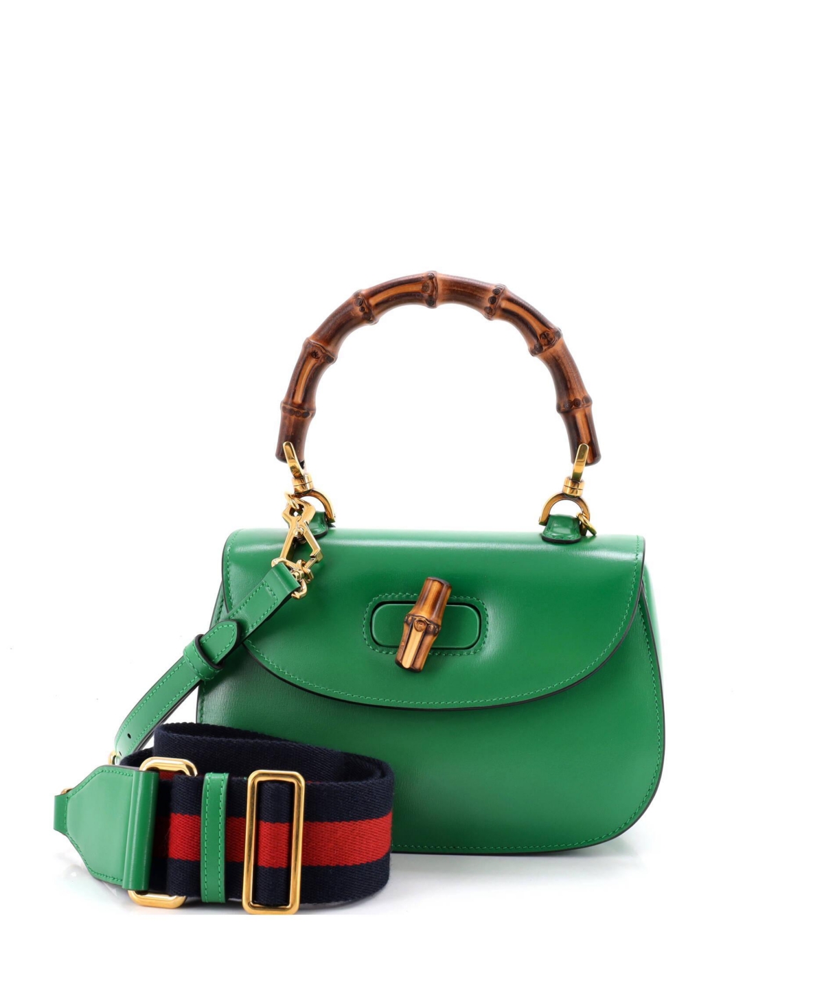 Pre-Owned Gucci Small Bamboo 1947 Top Handle Bag Leather - Green