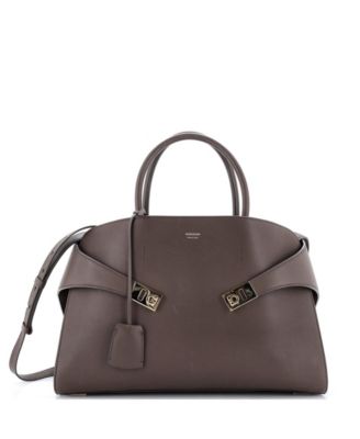 Large Hug Top Handle Bag Leather
