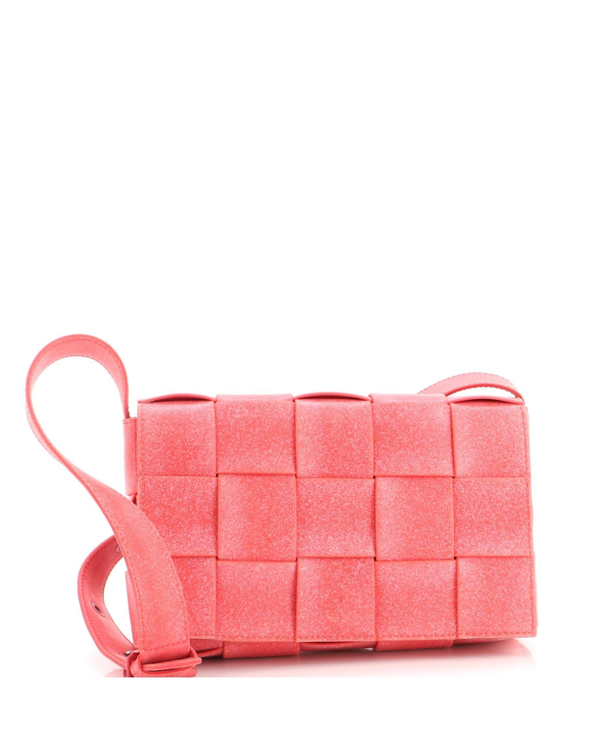 Pre-Owned Bottega Veneta Cassette Crossbody Bag Maxi Intrecciato Rubber