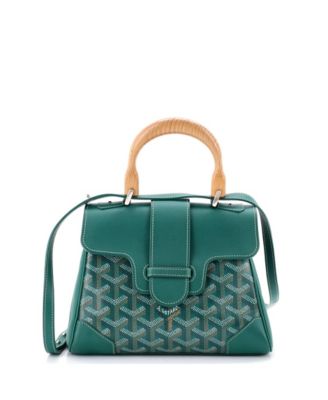 Mini Structured Saigon Top Handle Bag Coated Canvas with Leather