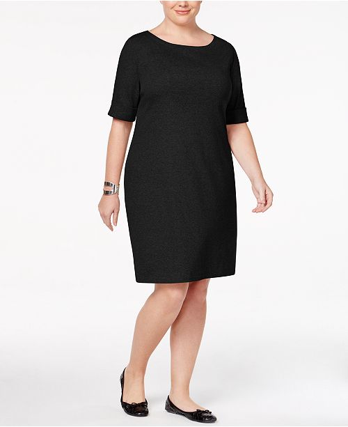 Karen Scott Plus Size Elbow Sleeve T Shirt  Dress  Created 