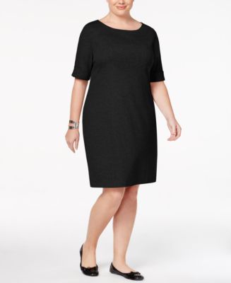 Karen Scott Plus Size Elbow-Sleeve T-Shirt Dress, Created for Macy's ...