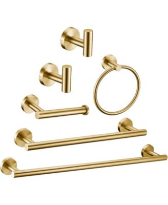 6 Pieces 24" Bathroom Hardware Set S304 Stainless Steel Wall Mounted