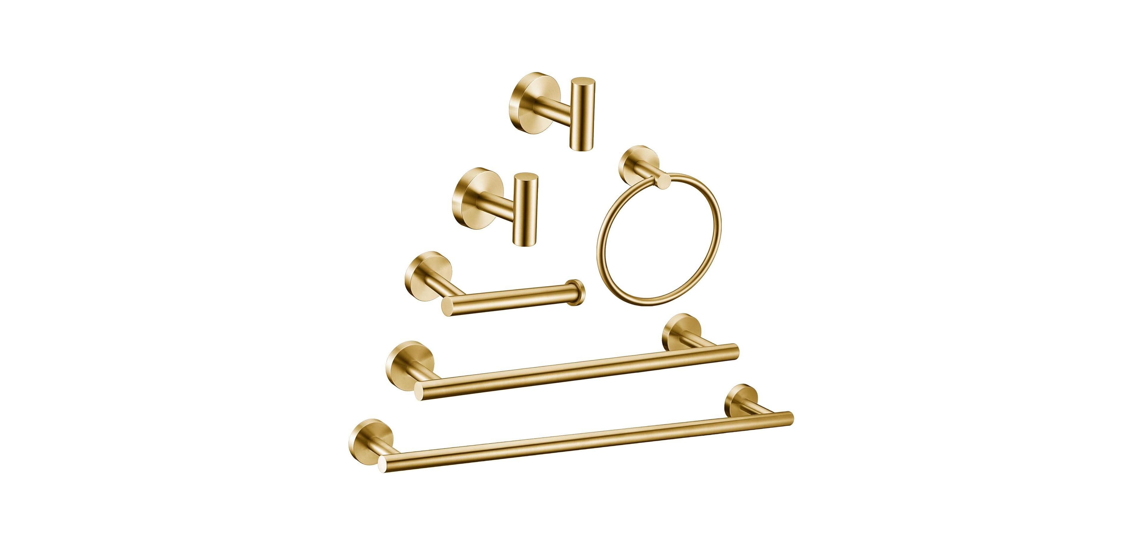 Cyqbd 6 Pieces 24" Bathroom Hardware Set S304 Stainless Steel Wall Mounted