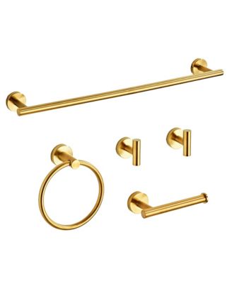 5 Piece 24" Bathroom Hardware Set Towel Rack Bar Wall Mounted Kit