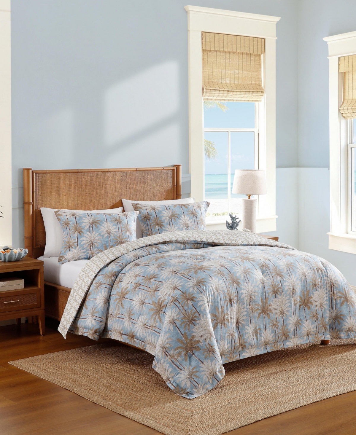Tommy Bahama Veranda Palm Cotton Sateen 3-Piece Comforter Set, King