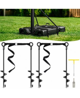 Heavy Duty Steel Basketball Hoop Anchor Kit With Adjustable Straps For High Wind Stability
