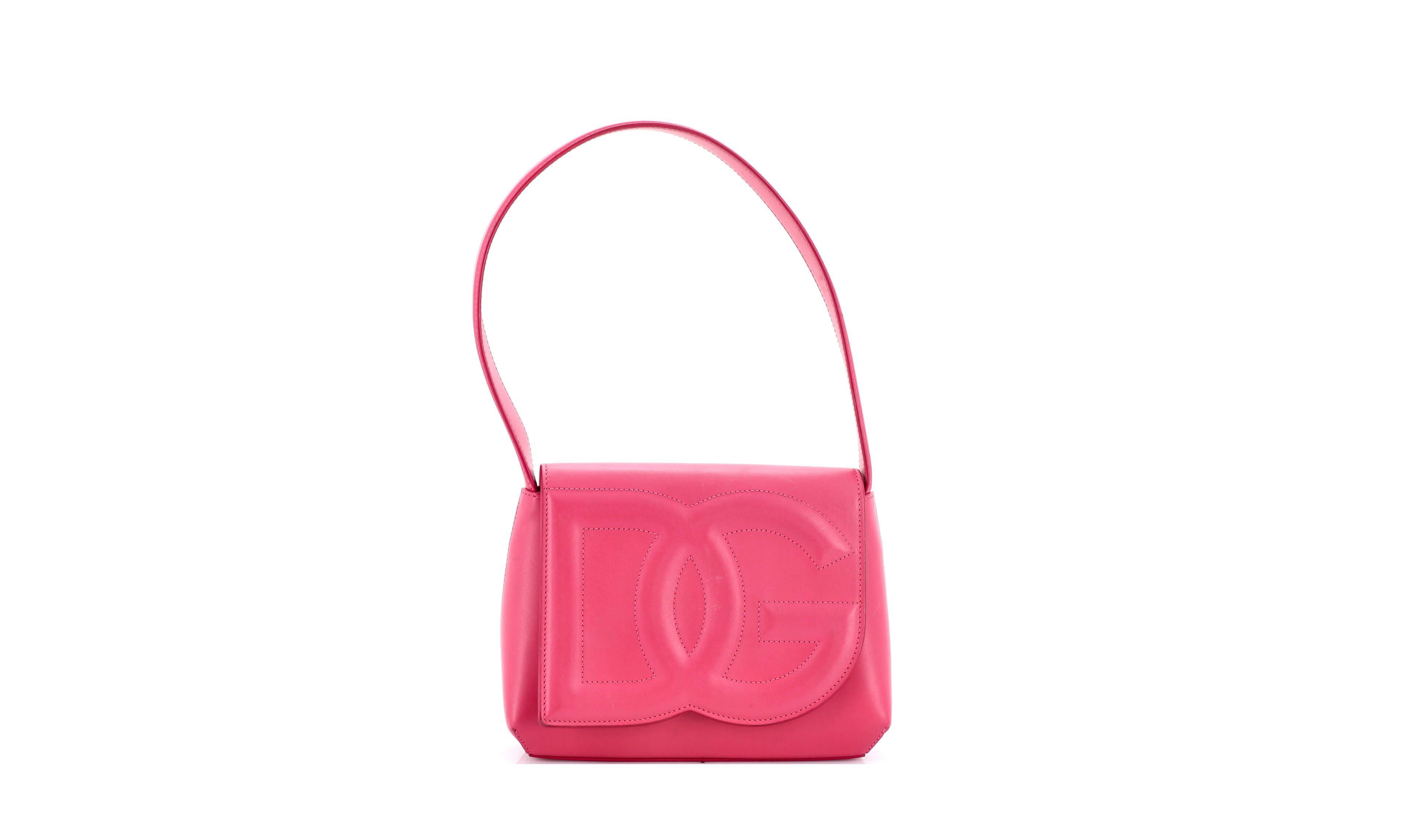 Pre-Owned Dolce and Gabbana Small Dg Logo Flap Hobo Bag Leather