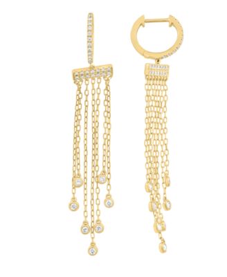 Diamond Huggie Dangle Earrings (1/2 ct. t.w.) in 14k Yellow Gold